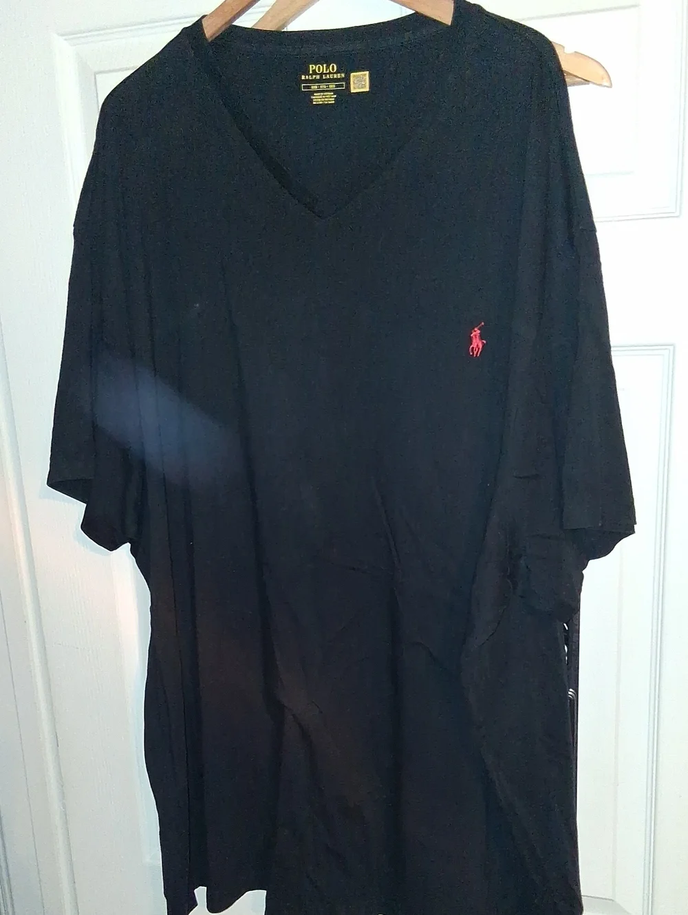 Polo by Ralph Lauren Black V-Neck Tee Shirt with Red Pony. 5XB (Worn 1nce)